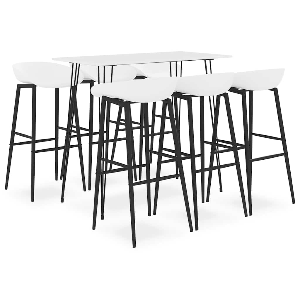 vidaXL 7 Piece Bar Set White 1