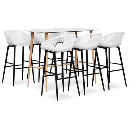 vidaXL 7 Piece Bar Set White 1