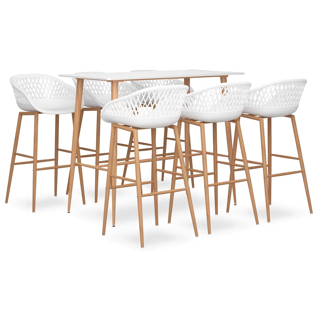 vidaXL Bar Set | White | MDF | Medium | Modern | Bar Set | Rectangular | Modern 1