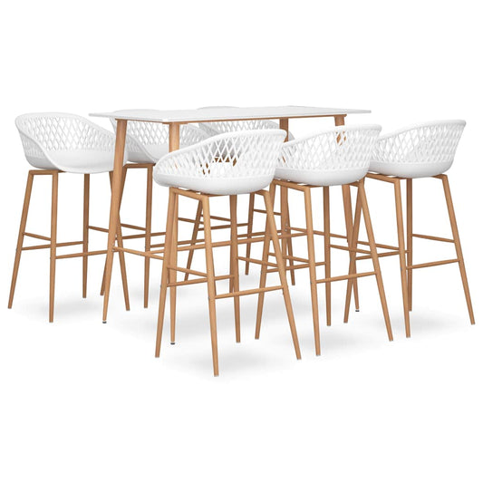 vidaXL Bar Set | White | MDF | Medium | Modern | Bar Set | Rectangular | Modern 1