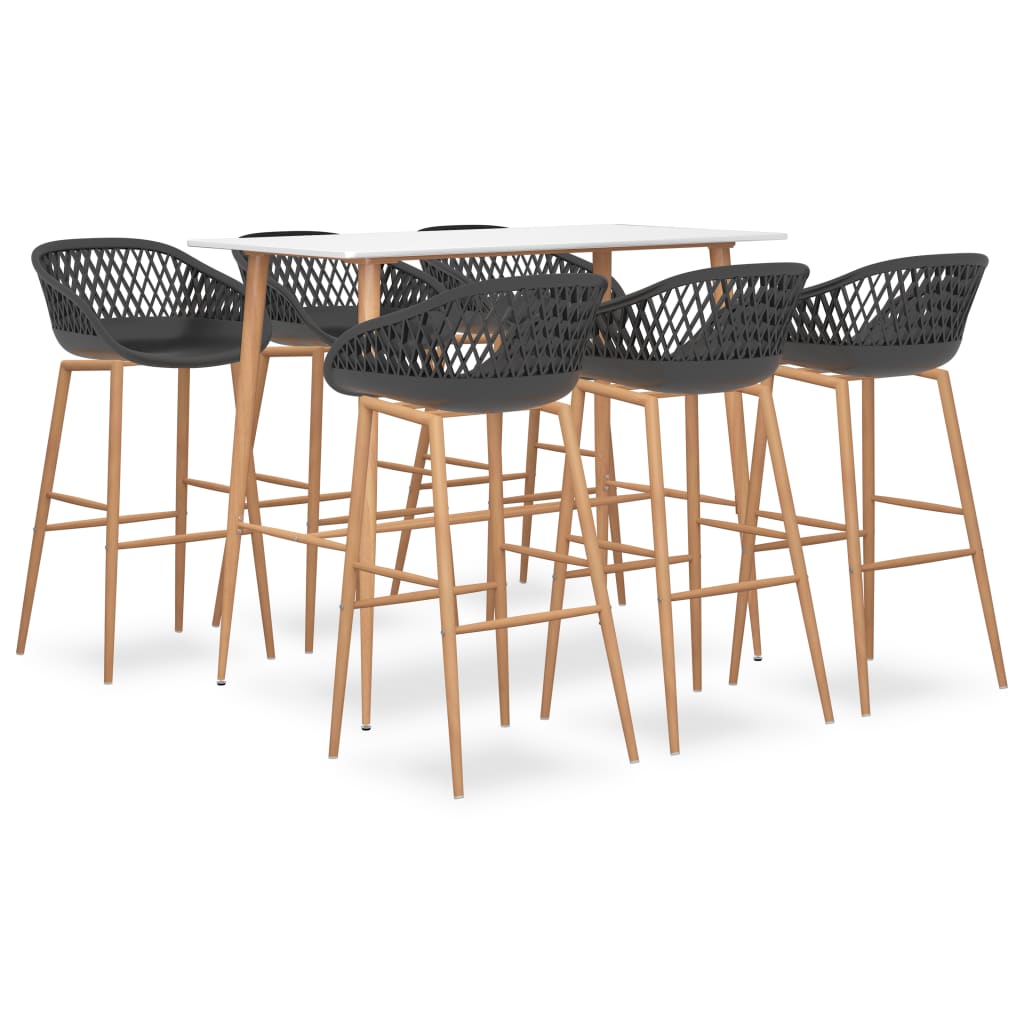 vidaXL Bar Set | White | MDF | Medium | Ergonomic | Bar Set | Rectangular 2