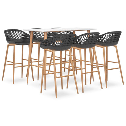vidaXL Bar Set | White | MDF | Medium | Ergonomic | Bar Set | Rectangular 2