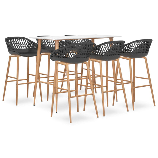 vidaXL Bar Set | White | MDF | Medium | Ergonomic | Bar Set | Rectangular 2