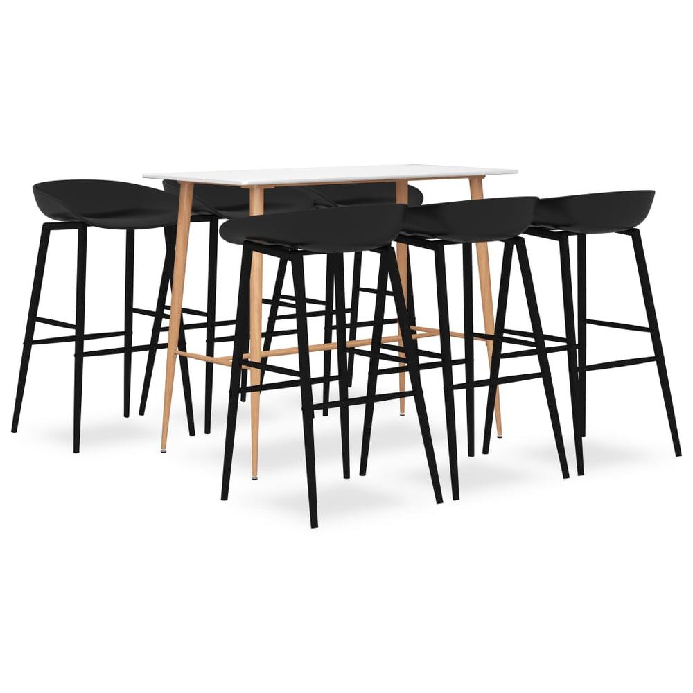 vidaXL Bar Set | White and Black | MDF, Metal, PP | Medium | Durable | Bar Set