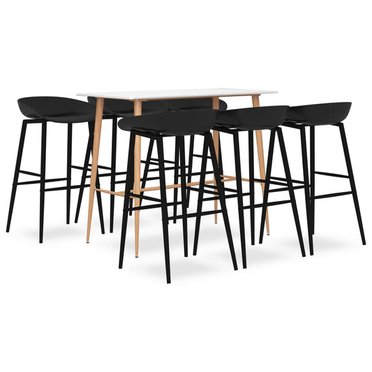 vidaXL Bar Set | White and Black | MDF, Metal, PP | Medium | Durable | Bar Set 1
