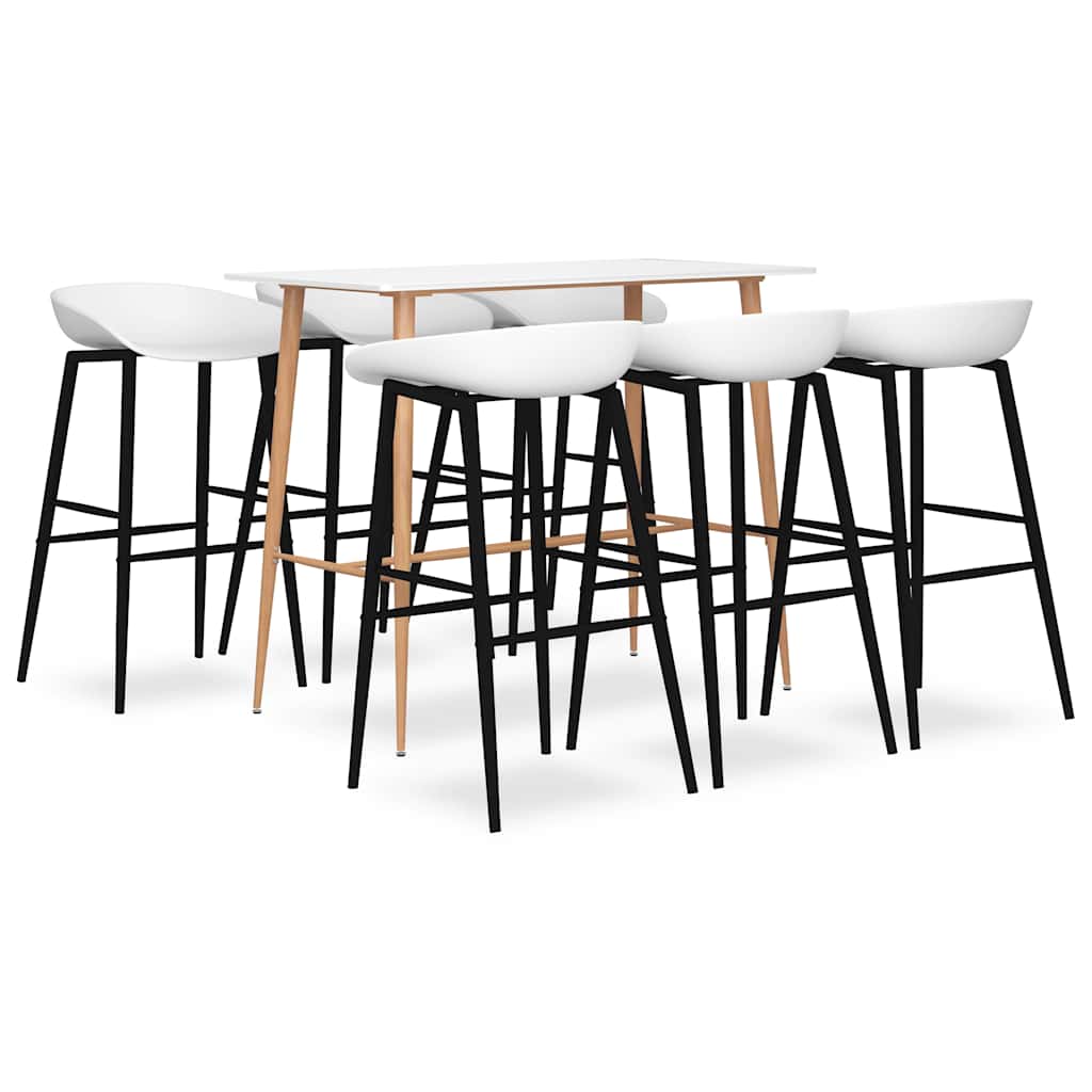 vidaXL 7 Piece Bar Set White 1