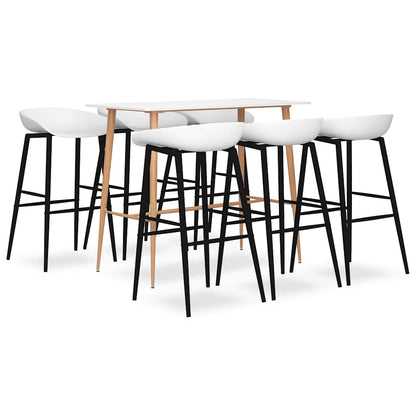 vidaXL 7 Piece Bar Set White 1