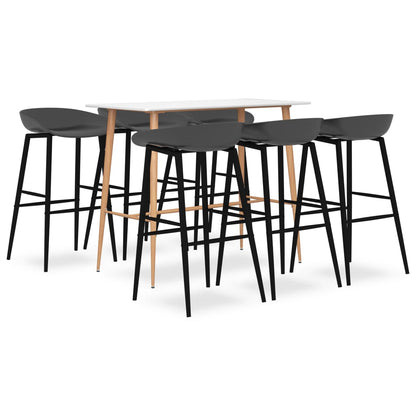 vidaXL 7 Piece Bar Set White and Grey 1