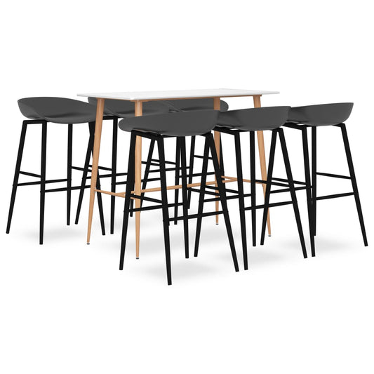vidaXL 7 Piece Bar Set White and Grey 1