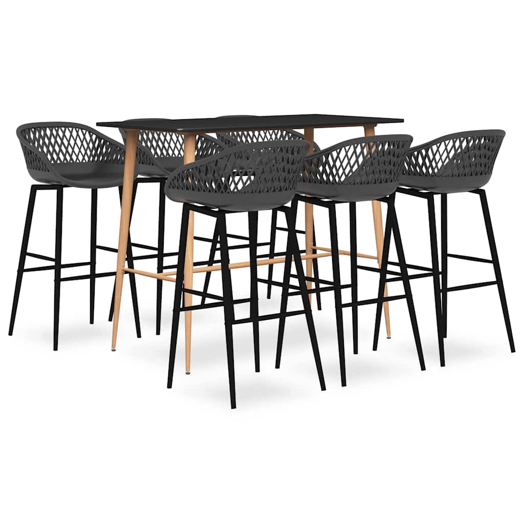 vidaXL Bar Set | Black and Grey | MDF | Standard | Durable | Bar Set 1