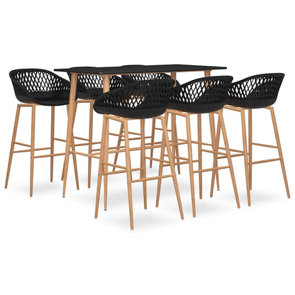 vidaXL 7 Piece Bar Set Black 1
