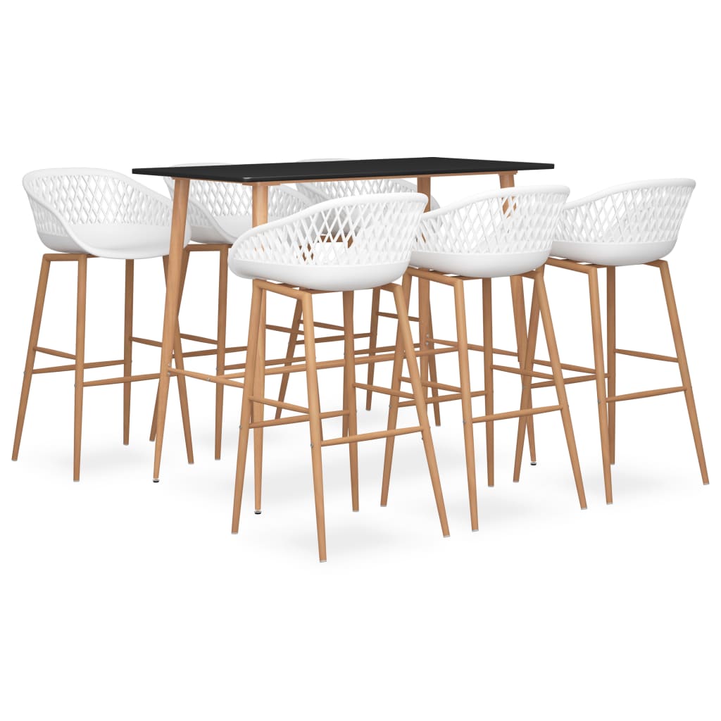vidaXL Bar Set | Black and White | MDF, Metal, PP | Standard |  Durable 1