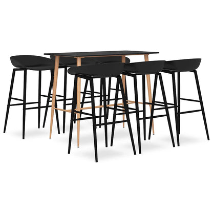 vidaXL 7 Piece Bar Set Black 1