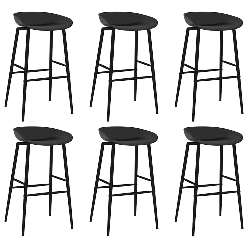vidaXL 7 Piece Bar Set Black 6