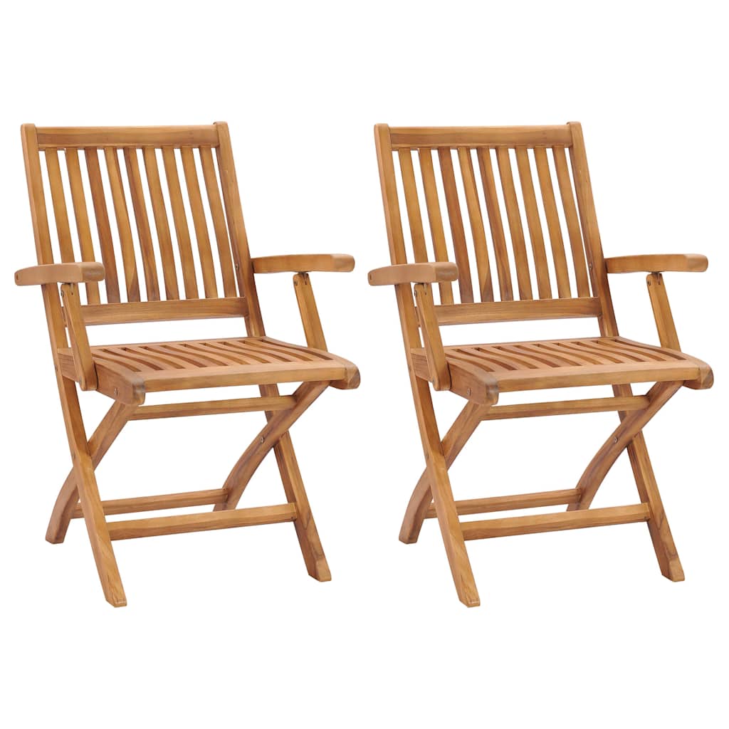 vidaXL Folding Chairs Solid Teak Wood