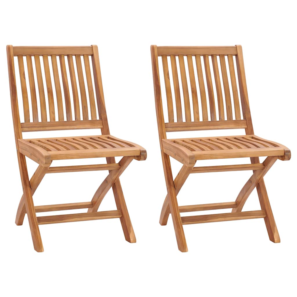 vidaXL Folding Chairs Solid Teak Wood