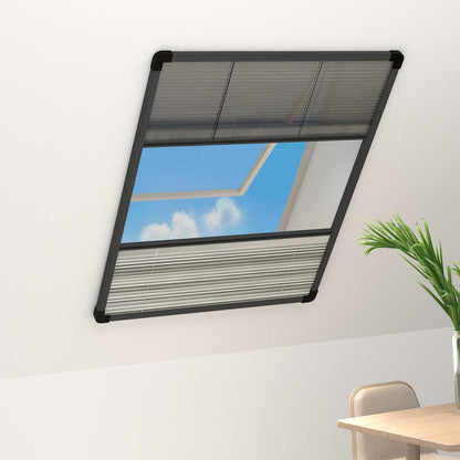 Plisse Insect Screen for Windows Aluminium with Shade Anthracite 120 cm