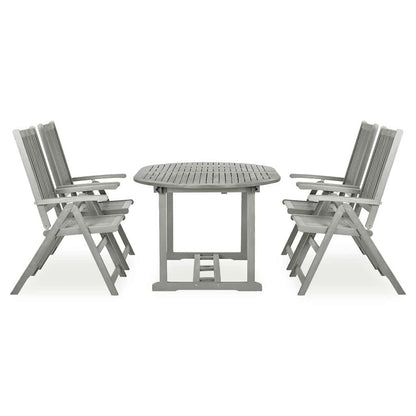 vidaXL 5 Piece Garden Dining Set (150-200)x100 cm Grey 2