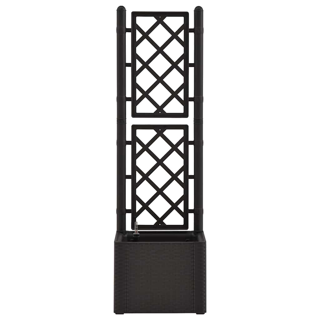 Garden Raised Bed with Trellis and Self Watering System Anthracite 43 x 43 x 142 cm