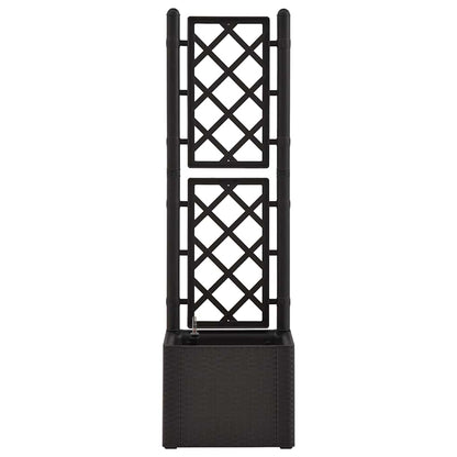 Garden Raised Bed with Trellis and Self Watering System Anthracite 43 x 43 x 142 cm