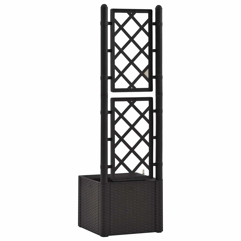 Garden Raised Bed with Trellis and Self Watering System Anthracite 43 x 43 x 142 cm