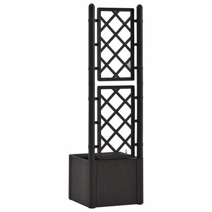 Garden Raised Bed with Trellis and Self Watering System Anthracite 43 x 43 x 142 cm
