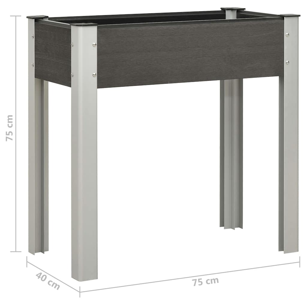 Garden Raised Bed WPC Grey 75 x 40 x 75 cm