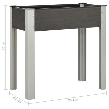 Garden Raised Bed WPC Grey 75 x 40 x 75 cm