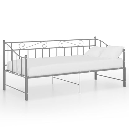 vidaXL Pull-out Sofa Bed Frame Grey Metal 90x200 cm