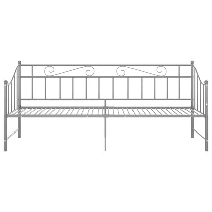 vidaXL Pull-out Sofa Bed Frame Grey Metal 90x200 cm