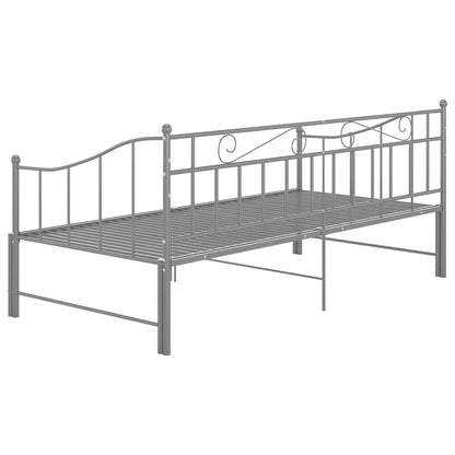 vidaXL Pull-out Sofa Bed Frame Grey Metal 90x200 cm