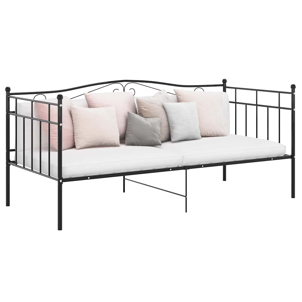 Sofa Bed Frame without Mattress Metal 90x200 cm Black