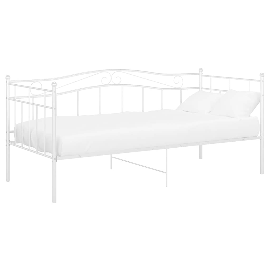 Sofa Bed Frame without Mattress Metal 90x200 cm White