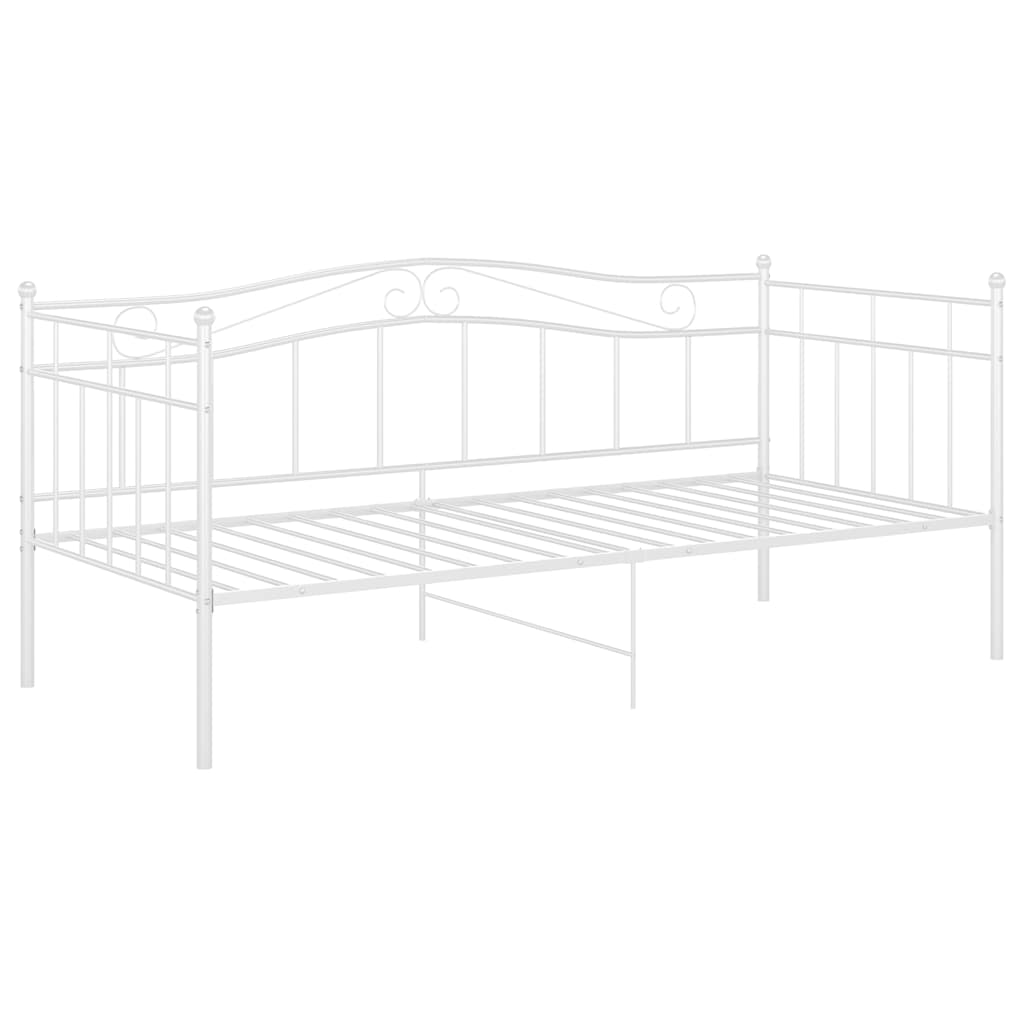 Sofa Bed Frame without Mattress Metal 90x200 cm White