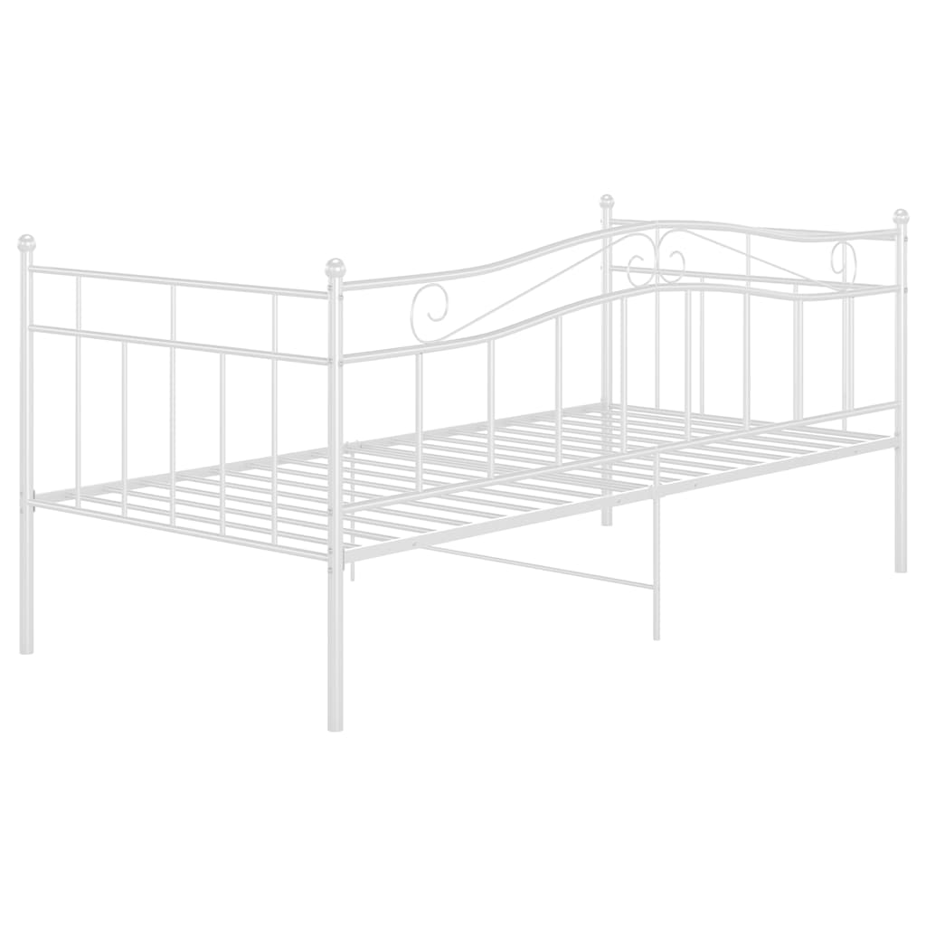 Sofa Bed Frame without Mattress Metal 90x200 cm White