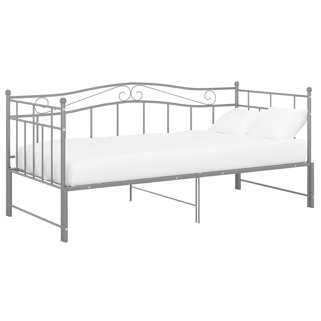 Pull-out Sofa Bed Frame without Mattress Metal 90x200 cm Grey