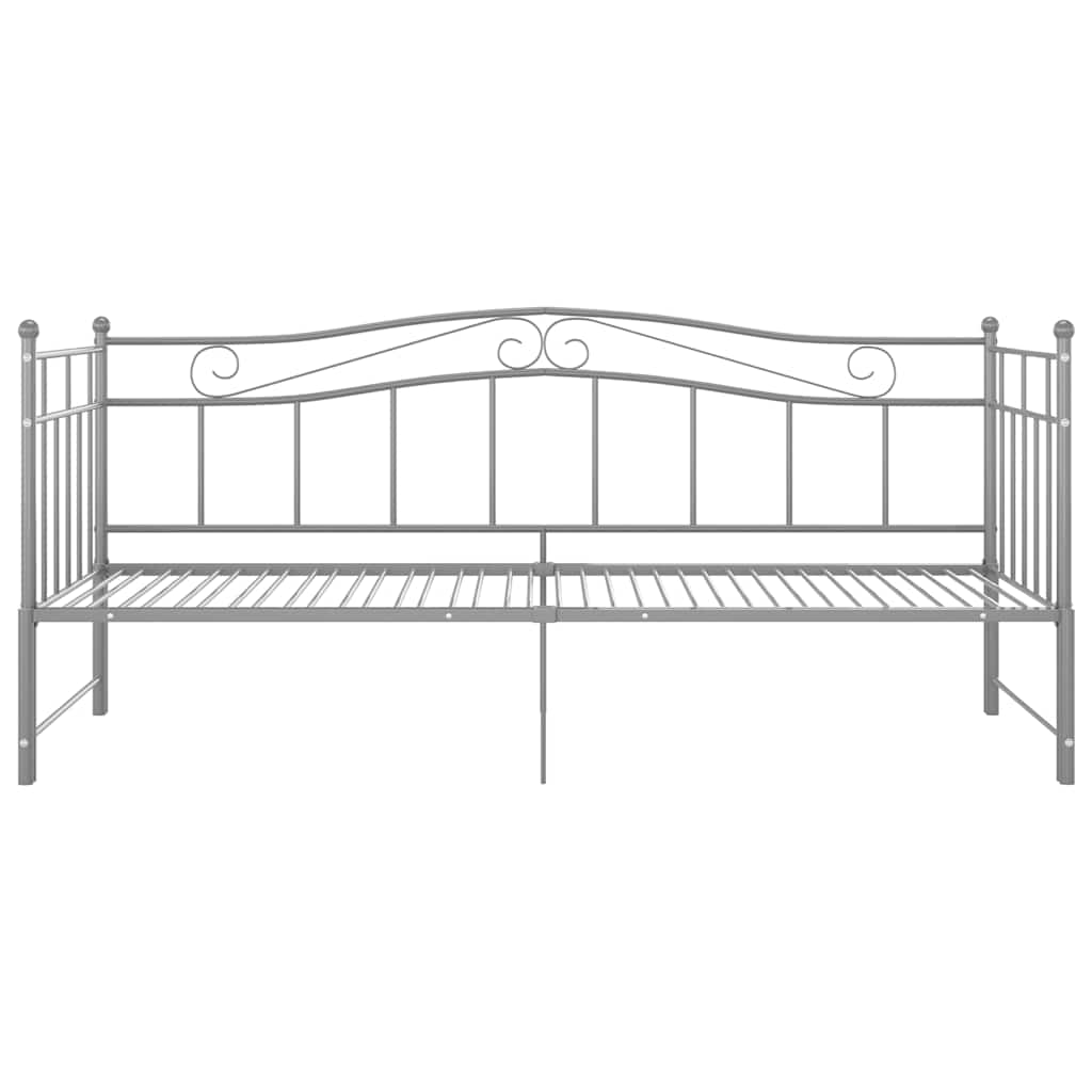 Pull-out Sofa Bed Frame without Mattress Metal 90x200 cm Grey