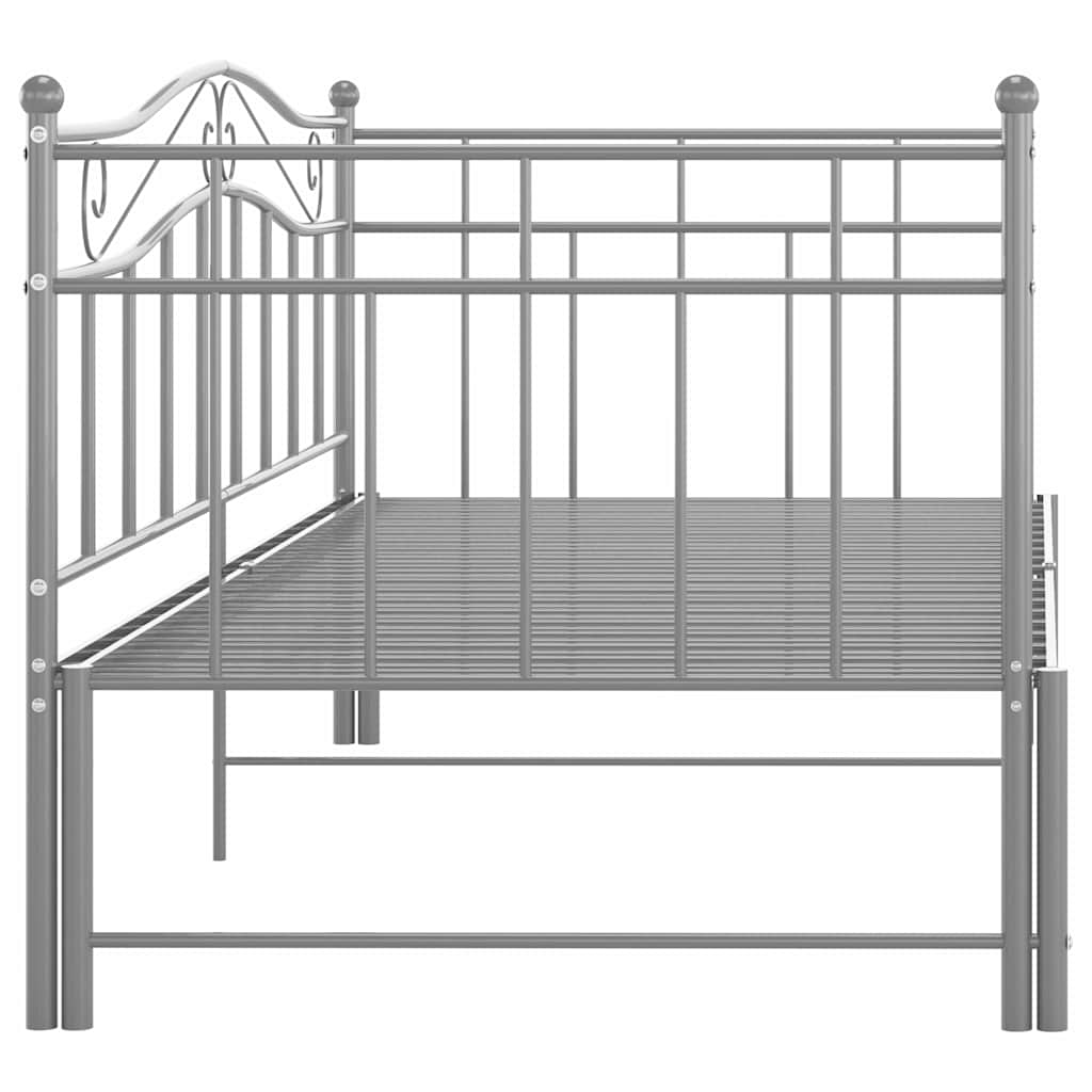 Pull-out Sofa Bed Frame without Mattress Metal 90x200 cm Grey