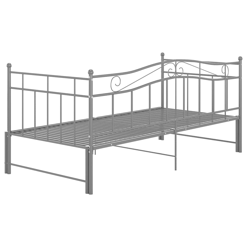 Pull-out Sofa Bed Frame without Mattress Metal 90x200 cm Grey