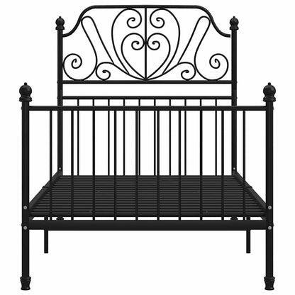 Bed Frame without Mattress Metal Black 100 x 200 cm