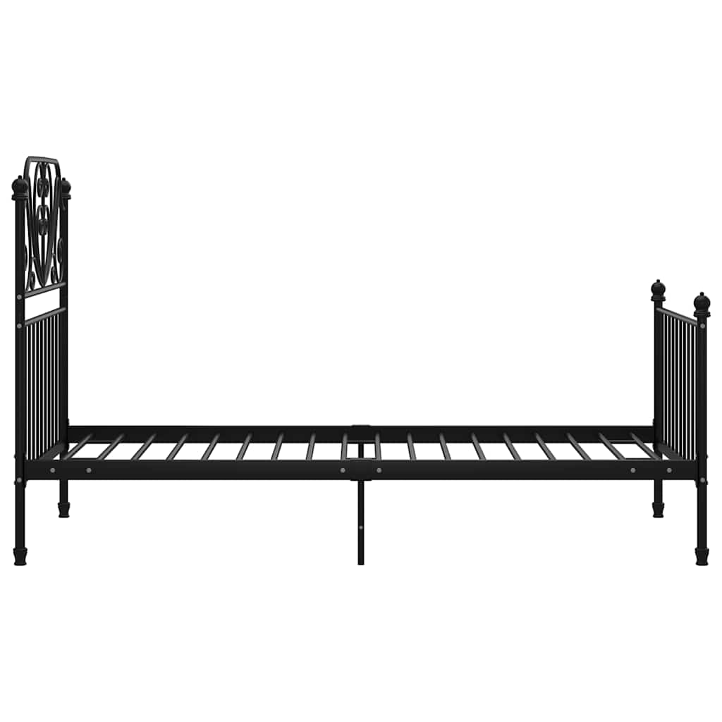 Bed Frame without Mattress Metal Black 100 x 200 cm