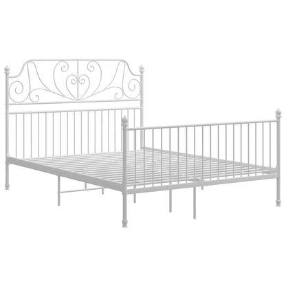Bed Frame without Mattress Metal White 140 x 200 cm