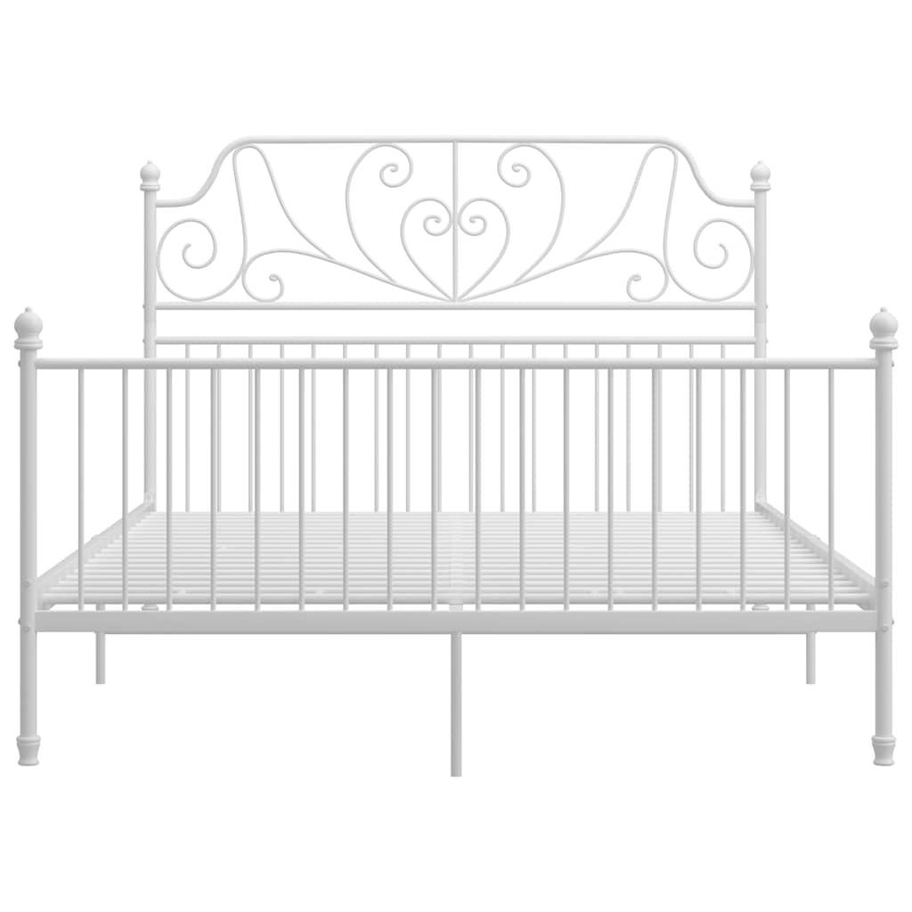 Bed Frame without Mattress Metal White 140 x 200 cm