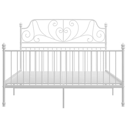 Bed Frame without Mattress Metal White 140 x 200 cm