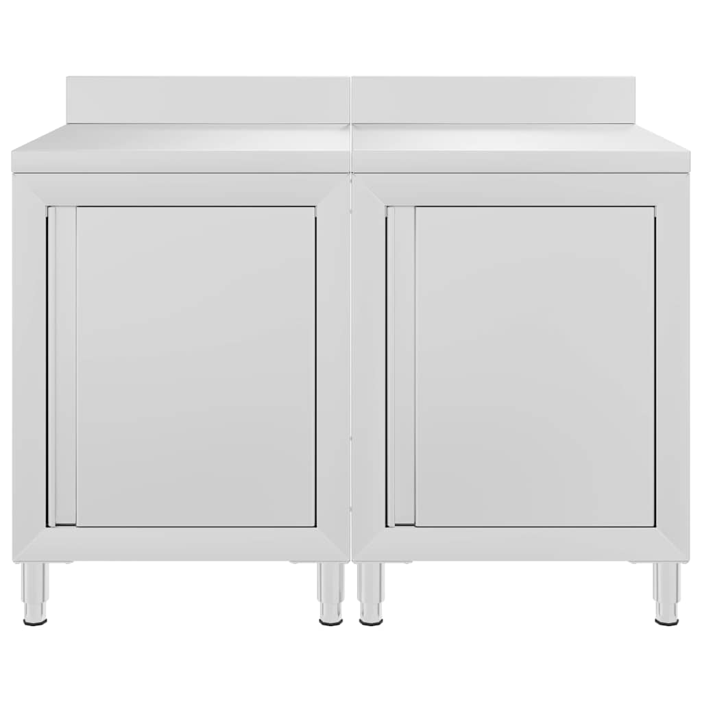 vidaXL Commercial Work Table Cabinet 120x60x96 cm Stainless Steel 3