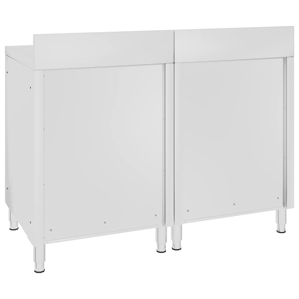 vidaXL Commercial Work Table Cabinet 120x60x96 cm Stainless Steel 4