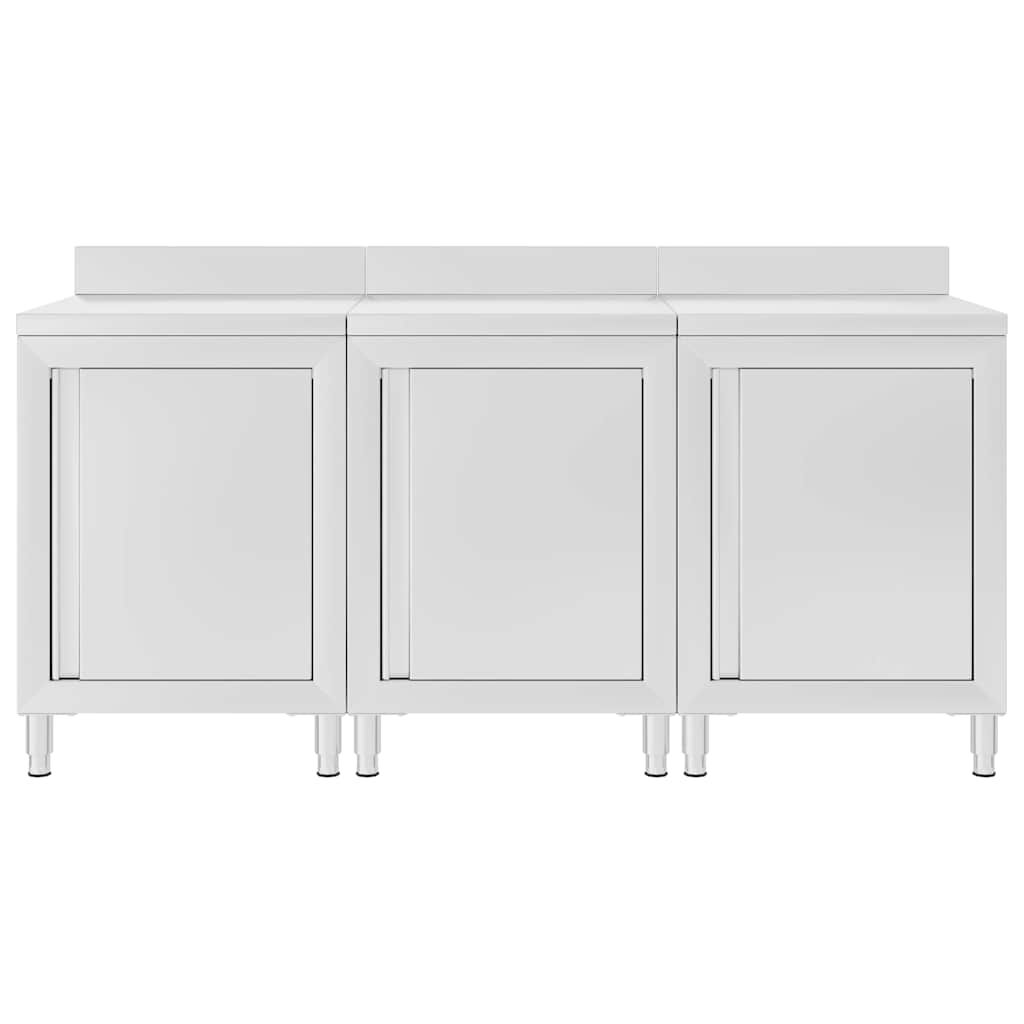 Commercial Work Table Cabinet Stainless Steel 180 x 60 x 96 cm