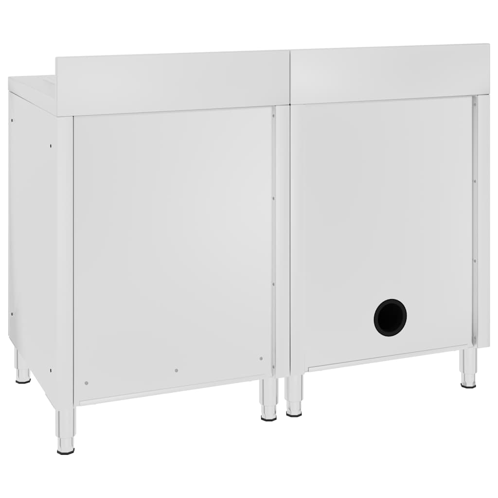 vidaXL Commercial Kitchen Sink Cabinet Stainless Steel 120x60x96 cm 4