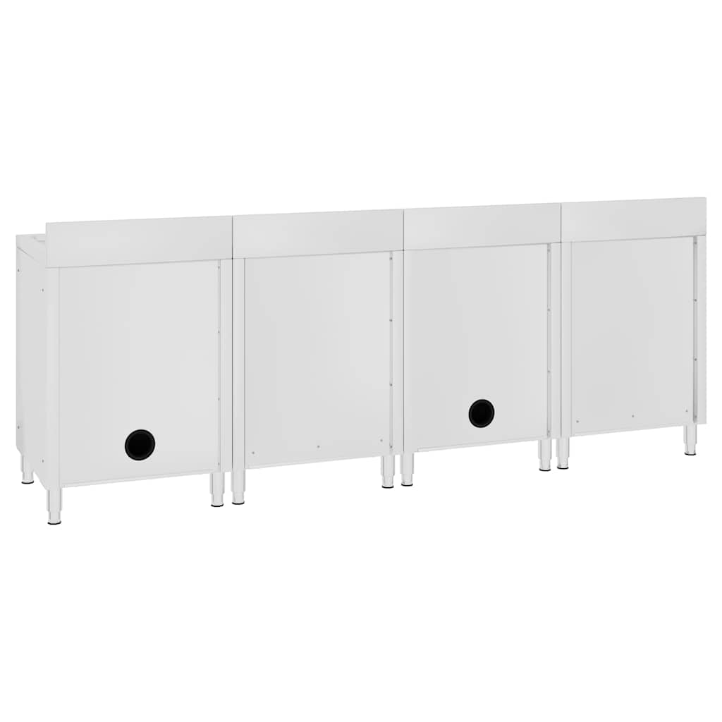 vidaXL Commercial Kitchen Sink Cabinet 240x60x96 cm Stainless Steel 5