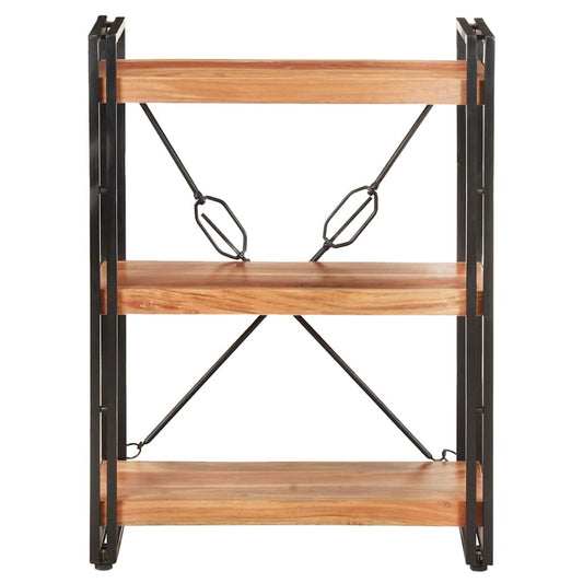 3-Tier Bookcase Brown Height 80 cm 60 cm Solid acacia wood